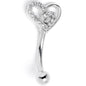 16G 5/16 Clear Gem Asymmetrical Heart Curved Eyebrow Ring