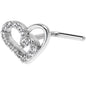20G 7mm Clear Gem Asymmetrical Heart L Shape Nose Ring