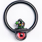 16G 3/8 Black Red Eye Witch Hat Captive Ring