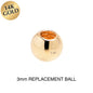 3mm 14G Solid 14k Yellow Gold Replacement Ball