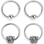 16G 3/8 Aurora Gem Butterfly Ornate BCR Captive Ring Set of 4