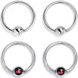 16G 3/8 Cherry Ball BCR Captive Ring Set of 4
