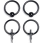 16G 3/8 Black Medieval Sword BCR Captive Ring Set of 4