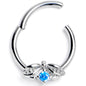 16G 3/8 Blue Gem Beauty Bug Insect Hinged Segment Ring