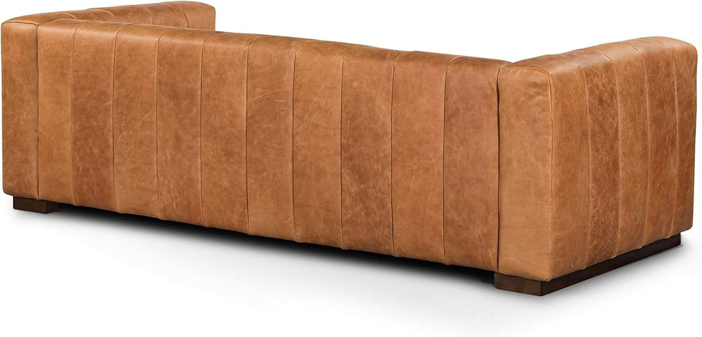 Canale 86 Inch Sofa Full Grain Italian Leather Cognac Tan