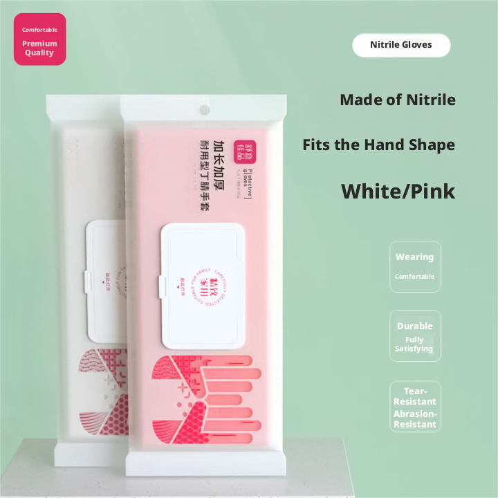 Nitrile gloves-pink-16 inches-L size-1 pair