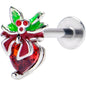 16G 5/16 Red Gem Festive Holiday Ornament Labret Monroe Tragus