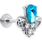 16G 5/16 Blue Gem Style Simplicity Labret Monroe Tragus