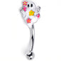 16G 5/16 Floral Ghost Halloween Curved Eyebrow Ring