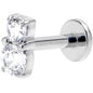 16G 1/4 Clear Gem G23 Titanium Threadless Push In Labret Tragus