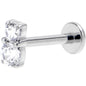 16G 5/16 Clear Gem G23 Titanium Threadless Push In Labret Tragus