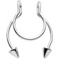 Horseshoe Cone Barbell Fake Nose Ring Nipple and Clip on Earring