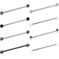 14G Black Clear Gem Black Hearts Industrial Barbell 38mm Set of 8