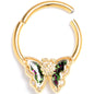 16G 3/8 Vitrail Gem Gold Tone Classic Butterfly Hinged Segment Ring