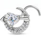 20G 7mm Clear CZ Gem Moon Lover Left Side Nose Screw