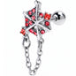 16G 1/4 Pink Gem Spiderweb Chain Dangle Cartilage Tragus Earring