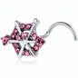 20G 7mm Pink Gem Spiderweb Goth Left Side Nose Screw
