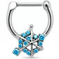 16G 5/16 Blue Gem Spiderweb Goth Cartilage Clicker