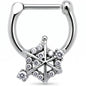 16G 5/16 Clear Gem Spiderweb Goth Cartilage Clicker