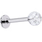 16 Gauge 3/8 Clear Shimmer Glitter Labret Monroe Tragus