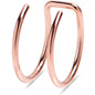 Rose Gold Stainless Steel Clip on Double Hoop Fake Cartilage Earring Ear Cuff