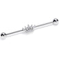 14G Clear Gem Fashion Fan Industrial Barbell 38mm