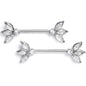 14G 9/16 Clear Gem Fashion Fan Mini Barbell Nipple Ring Set
