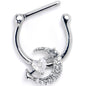 16G 5/16 Clear CZ Gem Moon Lover Cartilage Clicker