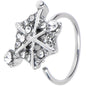 20G 5/16 Clear Gem Spiderweb Goth Nose Hoop