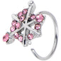 20G 5/16 Pink Gem Spiderweb Goth Nose Hoop