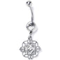 Clear Gem Filigree Fantasy Dangle Belly Ring