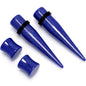 Blue Acrylic Shimmer Finish Taper Saddle Plug Set 6mm to 20mm Sizes
