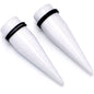 White Shimmer Acrylic Straight Taper Set 6mm to 20mm Sizes