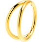 16G 3/8 Gold Tone Double Row Illusion Hinged Segment Ring