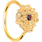 20G 5/16 Vitrail Gem Gold Tone Blossom Bloom Nose Hoop