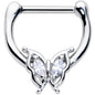 16G 5/16 Clear Gem Fancy Fab Butterfly Cartilage Clicker