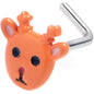 20G 7mm Santa's Reindeer L Shape Nose Ring