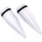 White Shimmer Acrylic Straight Taper Set 6mm to 20mm Sizes