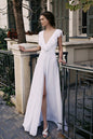 Deep V Neck Bridal Holiday Backless Wedding Dress
