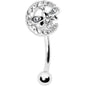 16G 5/16 Clear Gem Lunar Dragonfly Curved Eyebrow Ring