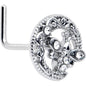 20G 7mm Clear Gem Lunar Dragonfly L Shape Nose Ring