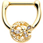 16G 5/16 Clear Gem Gold Tone Lunar Dragonfly Cartilage Clicker