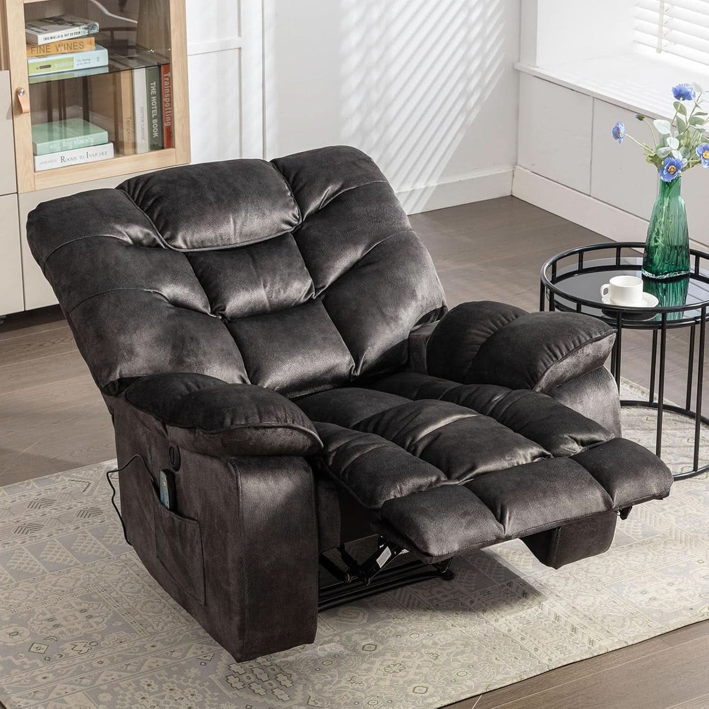 Oversized 41 Inch Power Recliner With Massage And Heat
