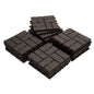 Outdoor Deck Tiles Interlocking Plastic Brown Checkered 12x12 in Pack of 36