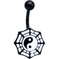 Spider Web Black and White Yin Yang Belly Ring