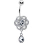 Clear Gem Celtic Knot Elegance Dangle Belly Ring