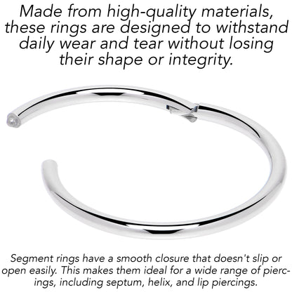 16G 13mm 316L Surgical Steel Precision Hinged Segment Hoop