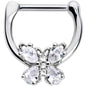 16G 5/16 Clear Gem Baroque Beauty Butterfly Cartilage Clicker