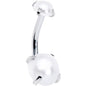 Opaque White Faux Pearl June Birthstone Double Mount Belly Ring