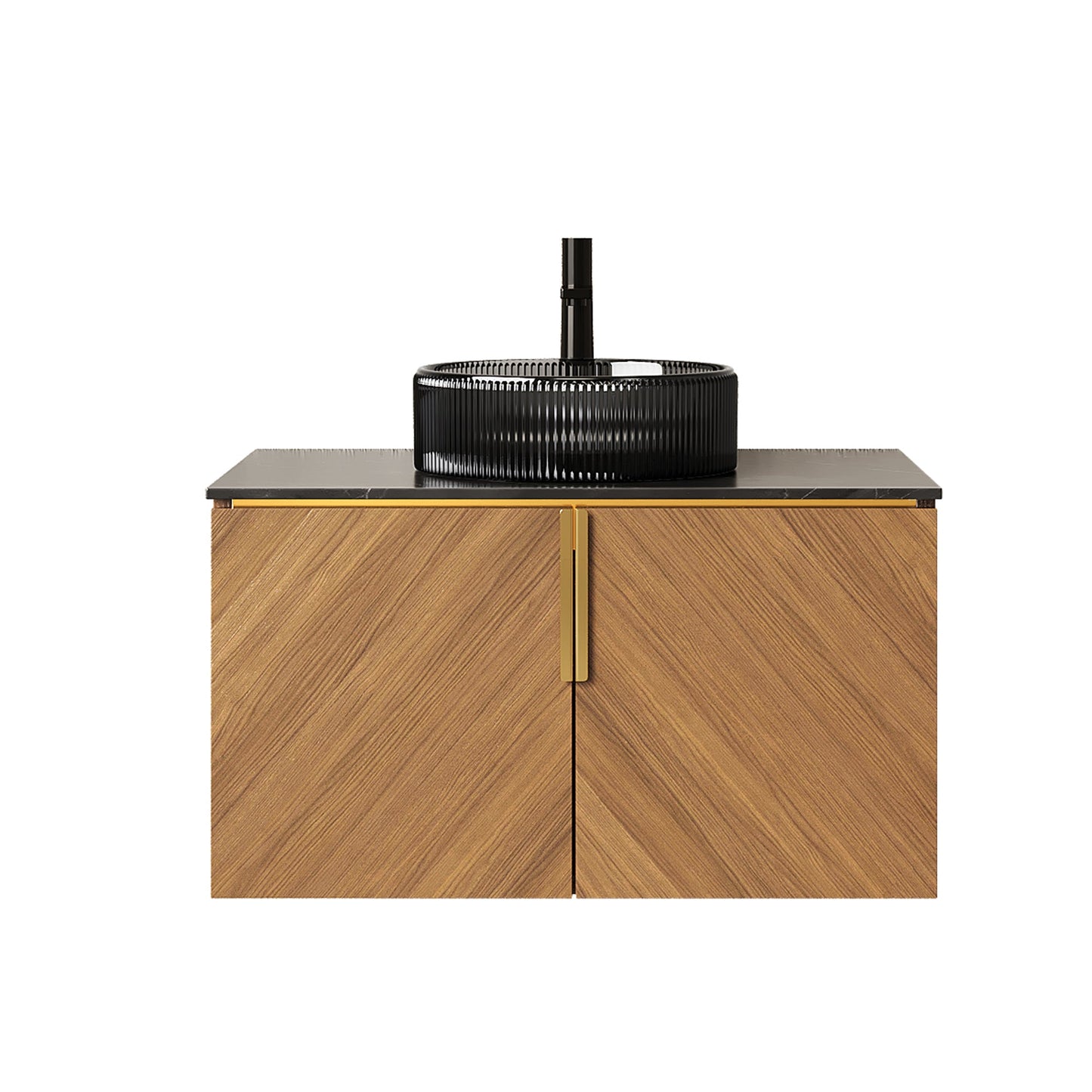30' Bathroom Vanity&Sink, Modern Wall-Mounted Plywood Bathroom Storage Cabine...